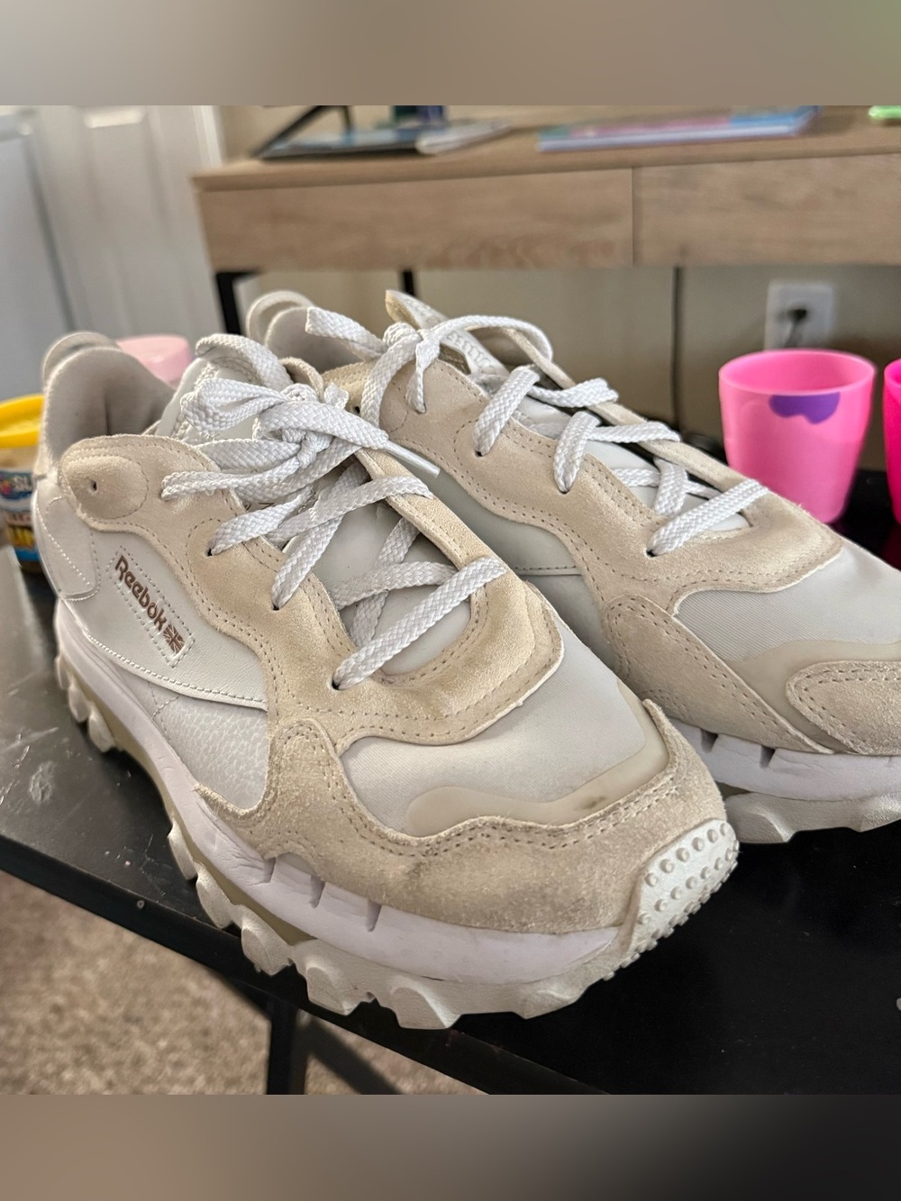 Reebok Classic Beige White Trail Sneakers ( CARDI B Reebok)